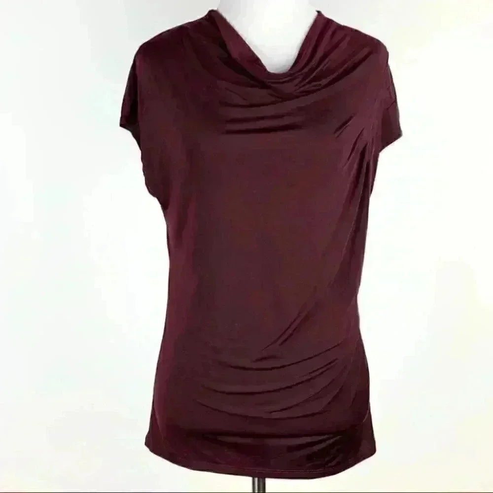 Worthington stretch top size S purple cowl neck